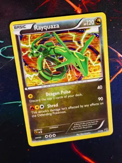 LP Pokemon RAYQUAZA Card DRAGON VAULT Set 11/20 Holo Foil Black White BW Era #1 - Image 1