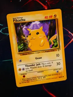LP Pokemon (E3 Stamp) PIKACHU Card BASE Set 58/102 Yellow Cheeks WOTC Promo#2 - Image 2