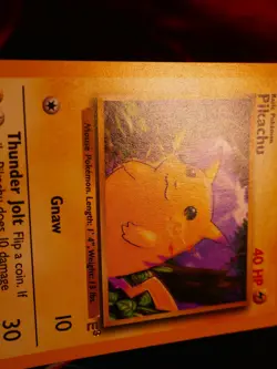 LP Pokemon (E3 Stamp) PIKACHU Card BASE Set 58/102 Yellow Cheeks WOTC Promo#2 - Image 3