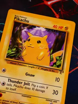 LP/NM Pokemon (E3 Stamp) PIKACHU Card BASE Set 58/102 Yellow Cheeks WOTC Promo#3 - Image 1