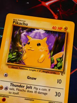 LP/NM Pokemon (E3 Stamp) PIKACHU Card BASE Set 58/102 Yellow Cheeks WOTC Promo#5 - Image 1