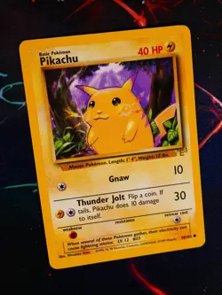 LP/NM Pokemon (E3 Stamp) PIKACHU Card BASE Set 58/102 Yellow Cheeks WOTC Promo#5 - Image 2
