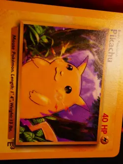 LP/NM Pokemon (E3 Stamp) PIKACHU Card BASE Set 58/102 Yellow Cheeks WOTC Promo#5 - Image 3