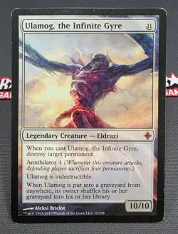 MTG Ulamog, the Infinite Gyre- DAMAGED -Rise of the Eldrazi Magic Card #012 - Image 1