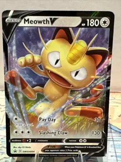 Meowth V SWSH004 SWSH: Sword & Shield Promo Cards Holo - Image 1