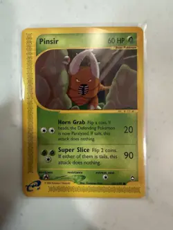 Pinsir 101/147 Aquapolis Basic Common Regular Pokemon Card HP 60 Super Slice - Image 1