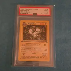Pokemon Magneton Fossil 1st Edition Rare Regular 1999 PSA 9 Graded Card 26/62 - Image 1