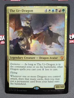 MTG FOIL The Ur-Dragon- DAMAGED -Commander 2017 Magic the Gathering Card #048 - Image 1