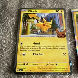 Pokemon TCG Pikachu Card Lot (6) Regular & Holo English GO, M23, PAL, ASC - Image 2