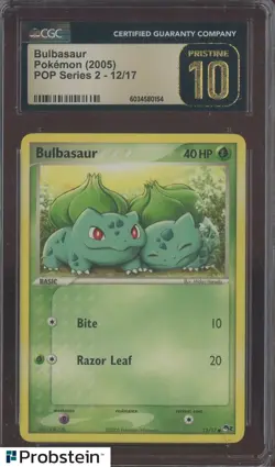 2005 Pokemon POP Series 2 #12/17 Bulbasaur CGC 10 PRISTINE - Image 1