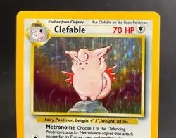 Clefable Pokemon Base Set Holo No Set Symbol Error Card #1 - Image 3