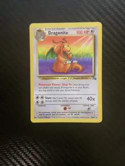 Pokemon TCG 1999 Fossil Dragonite Card 19/62 Non-Holo Rare, LP Condition - Image 1