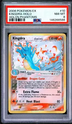 2006 POKEMON EX HOLON PHANTOMS KINGDRA #10/110 RARE HOLO FOIL PSA 8 - Image 1