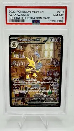 2023 Pokemon Mew En-151 #201 Alakazam Ex Special Illustration Rare PSA 8 - Image 2