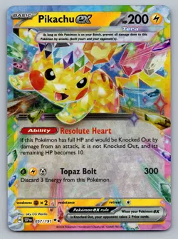 Pokemon TCG SV08: Surging Sparks Pikachu ex - 057/191 - Image 1