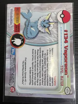 Pokemon TCG #134 Vaporeon Topps Series 3 NM - Image 2