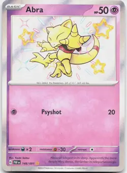 Abra 148/091 Shiny Rare Paldean Fates Pokemon Near Mint - Image 1