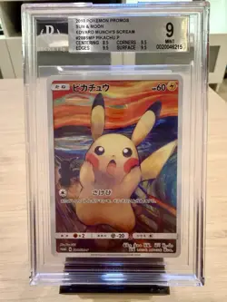 Pokemon Pikachu Edvard Munch Scream Promo Sun & Moon BGS 9 2018 Japanese - Image 1