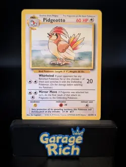 Pidgeotto 22/102 - MP - Base Set Unlimited Pokemon TCG WOTC Vintage Rare 1999 - Image 1