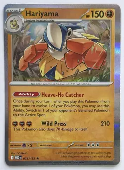 Hariyama 073/132 Rare Mega Evolution Pokemon Holo Near Mint - Image 1