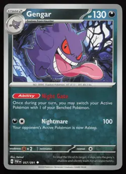 Gengar 057/091 Uncommon Paldean Fates Pokemon Lightly Played - Image 1