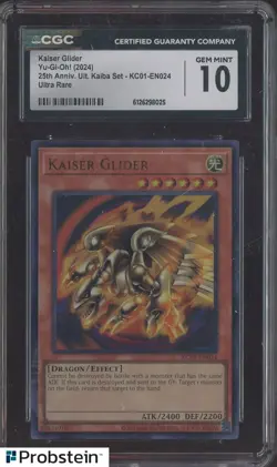 2024 Yu-Gi-Oh! 25th Anniversary Kaiba #KC01-EN024 Kaiser Glider CGC 10 GEM MINT - Image 1