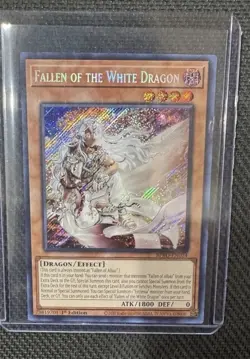 FALLEN OF THE WHITE DRAGON YuGiOh BPRO-EN024 Secret Rare 1st Edition Near Mint - Image 1