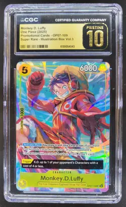 2025 ONE PIECE MONKEY D. LUFFY PROMO SUPER RARE OP07-109 CGC 10 PRISTINE E PT - Image 1