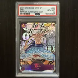 2026 ONE PIECE JPN ADVENTURE ON KAMI'S ISLAND MANGA ALT ART #118 ENEL PSA 10 - Image 1