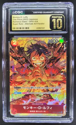 22 ONE PIECE JP MONKEY D. LUFFY SUPER RARE ALT ART OP01-024 CGC 10 PRISTINE E PT - Image 1