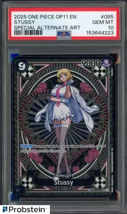 2025 One Piece OP11 EN Special Alternate Art #085 Stussy PSA 10 GEM MINT - Image 1