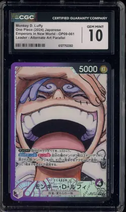 2025 One Piece Japanese OP09-061 Monkey D Luffy Alternate Art Leader CGC 10 - Image 1