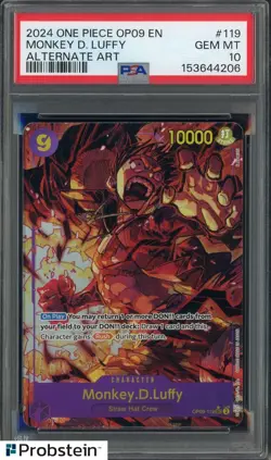 One Piece English OP09-119 Monkey D Luffy Alternate Art Secret Rare PSA 10 - Image 1