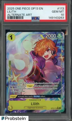 2025 One Piece OP13 EN #113 Lilith Alternate Art PSA 10 GEM MINT - Image 1