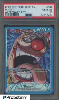 2024 One Piece OP09 EN #042 Buggy Alternate Art PSA 10 GEM MINT - Image 1