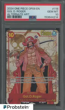 2024 One Piece OP09 EN Alternate Art #18 Gol D. Roger PSA 10 GEM MINT - Image 1
