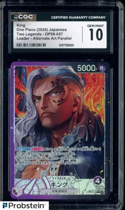 2024 One Piece Japanese Two Legends OP08-057 King Alternate Art Leader CGC 10 - Image 1