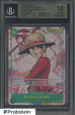 2025 One Piece Carrying On His Will OP13118 Monkey D. Luffy Alt Art BGS 10 - Image 1
