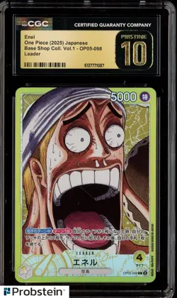 2025 One Piece Japanese Base Shop Vol.1 OP05-098 Enel Leader CGC 10 PRISTINE - Image 1