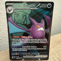Pokemon TCG Team Rockets Crobat EX Full Art Card 217/182 Destined Rivals - Image 1