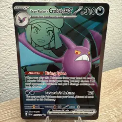 Pokemon TCG Team Rockets Crobat EX Full Art Card 217/182 Destined Rivals - Image 3