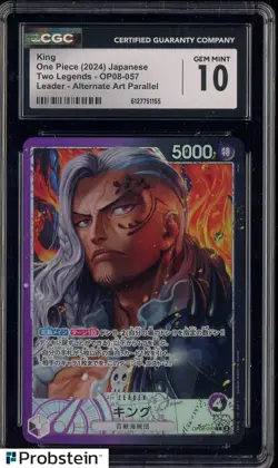 2024 One Piece Japanese Two Legends OP08-057 King Alternate Art Leader CGC 10 - Image 1