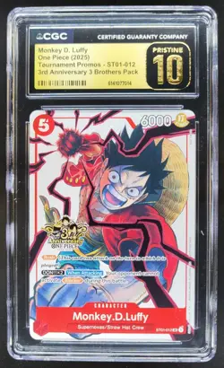 2025 ONE PIECE MONKEY D. LUFFY PROMO ST01-012 CGC 10 PRISTINE E PT - Image 1