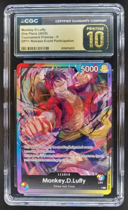 2025 ONE PIECE MONKEY D. LUFFY PROMO OP11 RELEASE EVENT CGC 10 PRISTINE E PT - Image 1