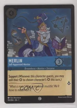 2023 Disney Lorcana - The First Chapter 1 Foil Merlin Self-Appointed Mentor #153 - Image 1