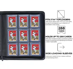 Holds 288 Top Loaders 9 Pocket Toploader Binder for 3" x 4" Rigid Card Holders - Image 4