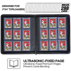 Holds 288 Top Loaders 9 Pocket Toploader Binder for 3" x 4" Rigid Card Holders - Image 5