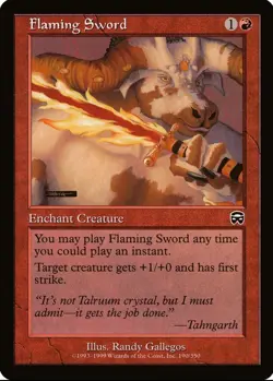 X 1 Flaming Sword NM Mercadian Masques 190 MTG Magic The Gathering - Image 1