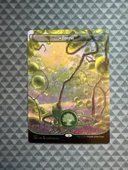 MTG Forest #490 Galaxy Foil Borderless Basic Land Unfinity (UNF) - Image 1
