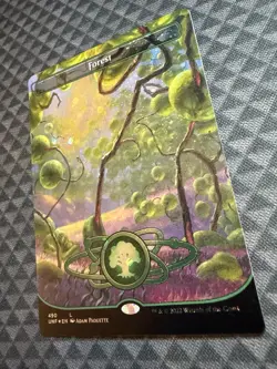 MTG Forest #490 Galaxy Foil Borderless Basic Land Unfinity (UNF) - Image 2